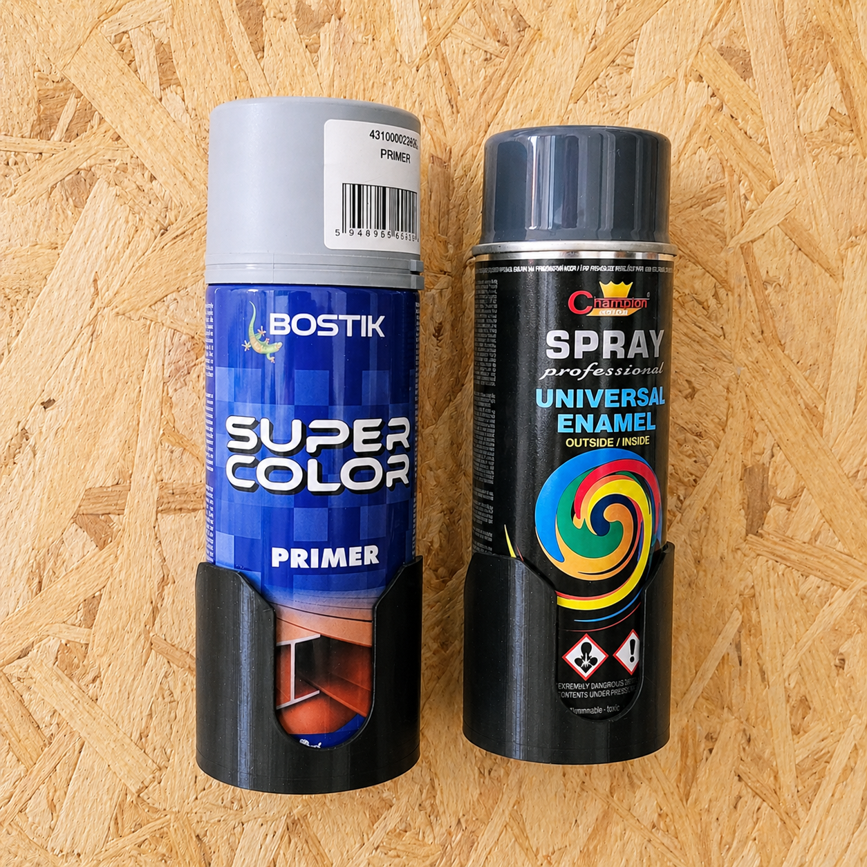 Suport de Perete pentru Spray-uri de Vopsit, Printat 3D – Organizator pentru Atelier