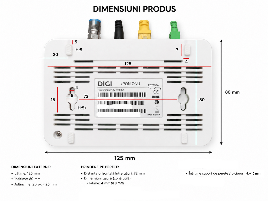 Suport de perete pentru xPON ONT FD701GA Digi