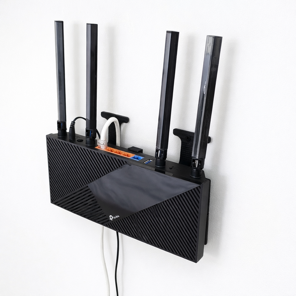 Suport perete router TP-Link Archer AX55 Pro – printat 3D, montaj vertical
