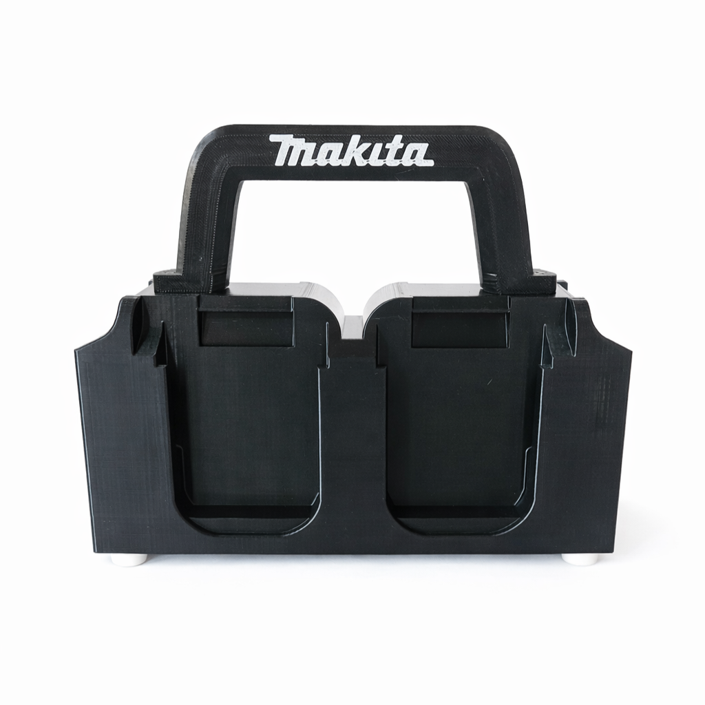 Suport pentru baterii Makita 18V – organizator cu mâner de transport (6 baterii)