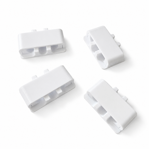 Set 4 bucăți organizator cabluri 3 locașuri pentru birou, setup PC și rețea